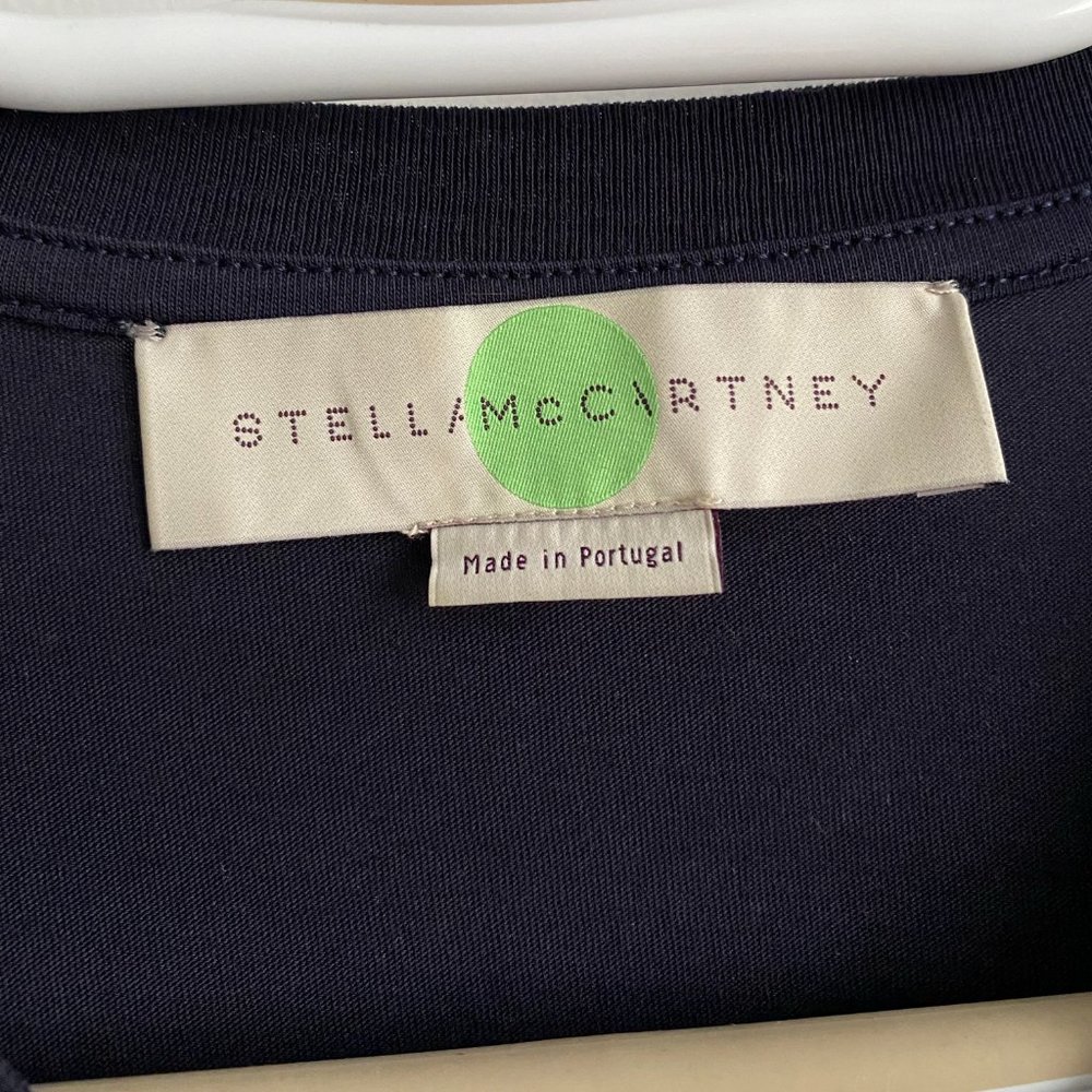 Stella McCartney Navy/Black Star Fringe Tee Shirt, size 42 (fits like a size 4) - Picture 5 of 10